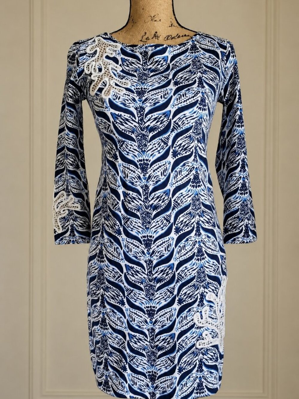 Lilly Pulitzer Marlowe Dress A Mermaids Tail Resort White Blue Navy Size M NWOT